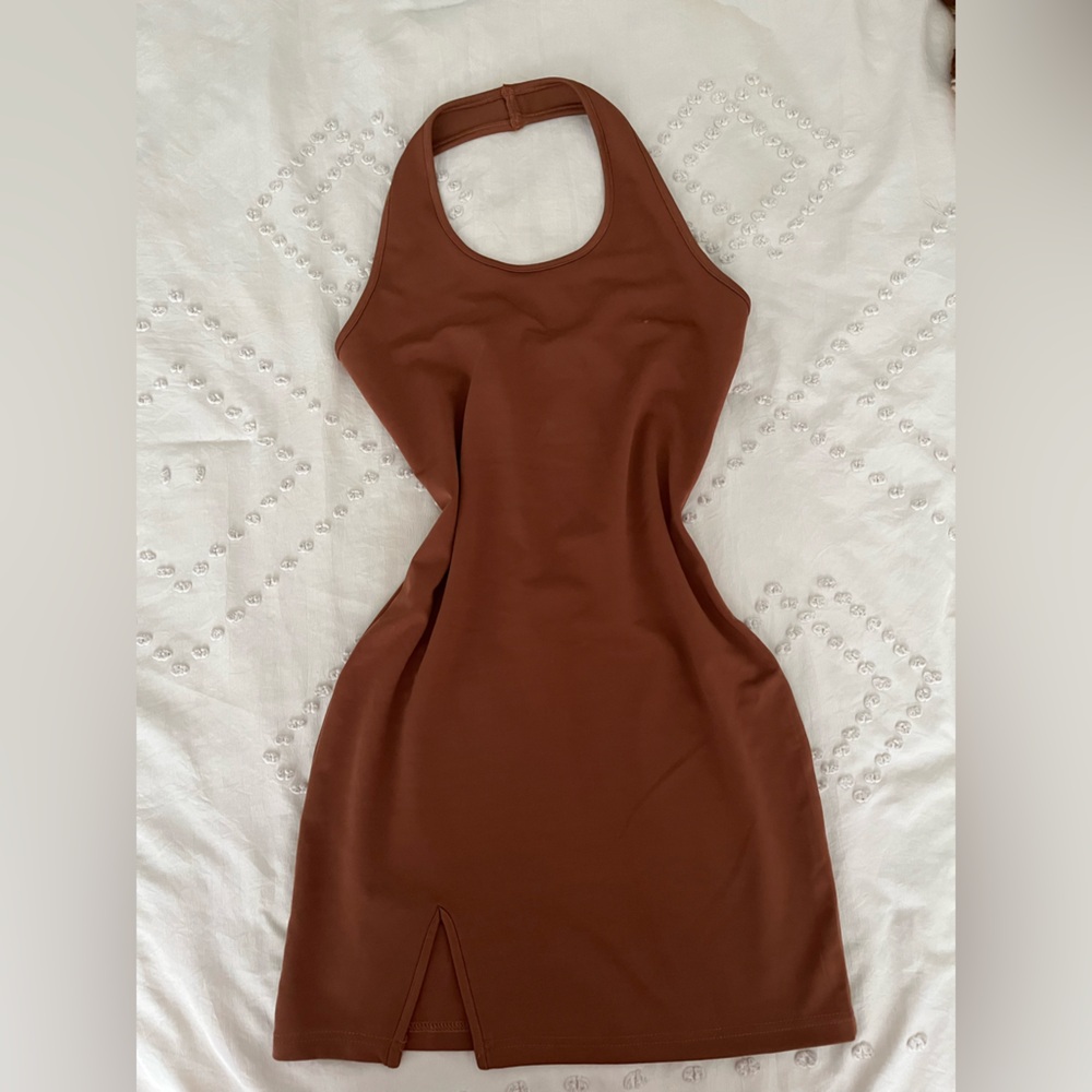 Cider Chocolate Brown Backless Dress